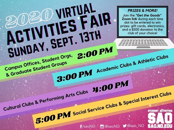 2020 Virtual Activities Fair Poster